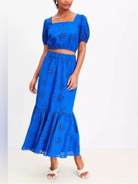 LOFT Women’s Shell Eyelet Tie Back Square Neck Blouse